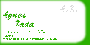 agnes kada business card